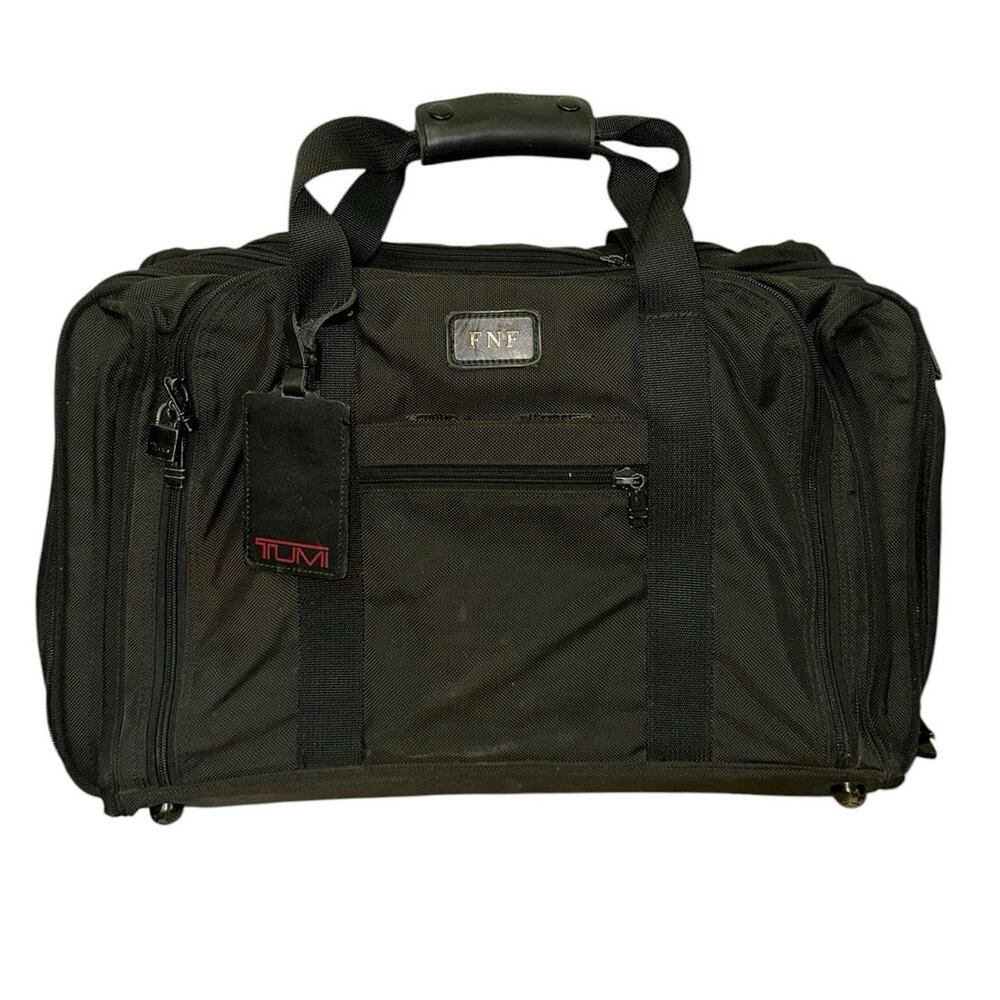 TUMI Weekender Overnight Travel Bag Black Nylon Expandable